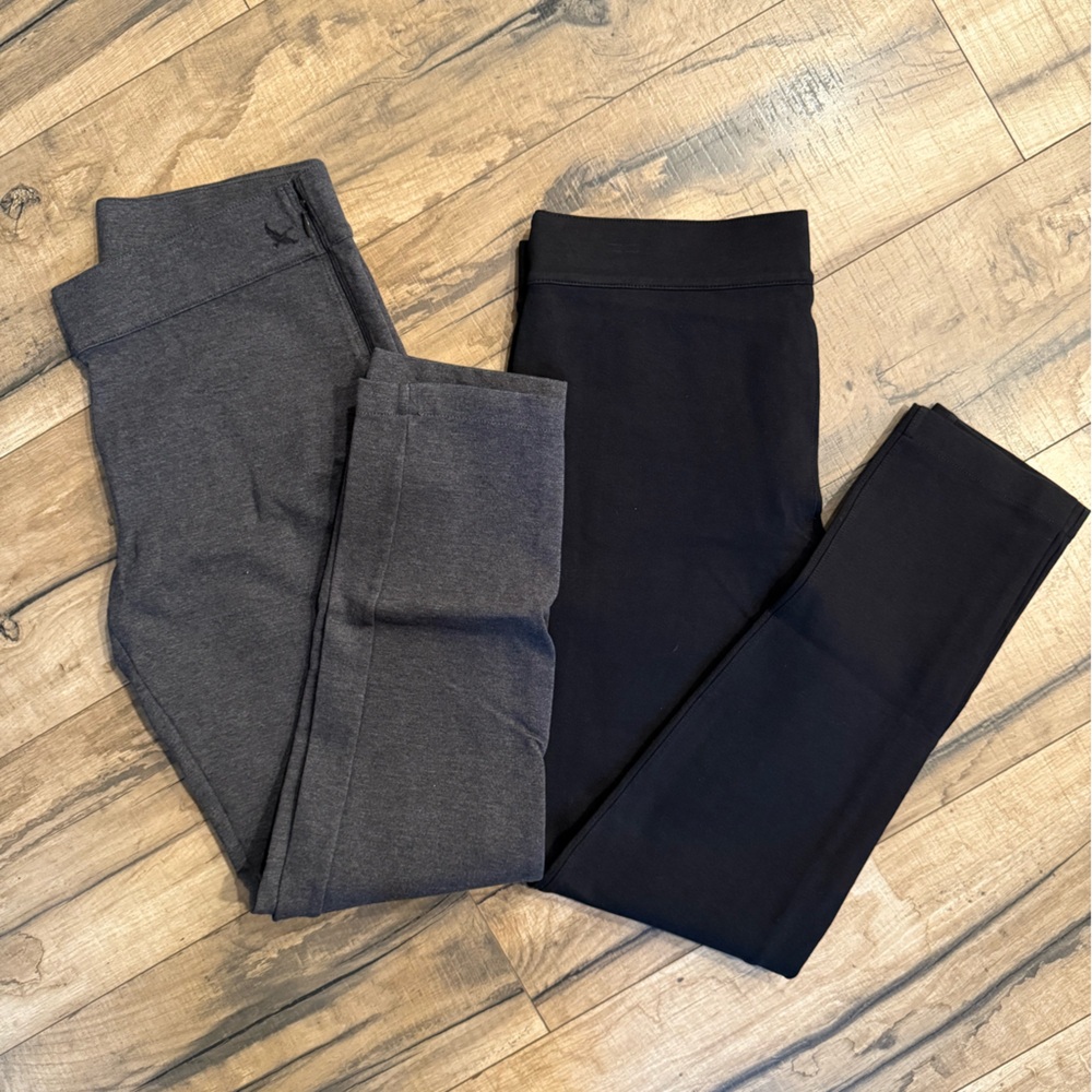 Eddie Bauer Black and Gray Legging style dress pant